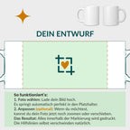Design-Vorlage für die Fototasse im 16:9 Format ohne Wunschtext – Grosse Nova Editor Ansicht